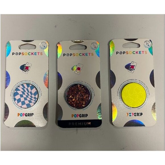 PopSockets PopGrip 3 Design Cell Phone Grip & Stand 3Pk - Picture 1 of 9